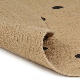 Vloerkleed handgemaakt met print polkadot 120 cm jute 2