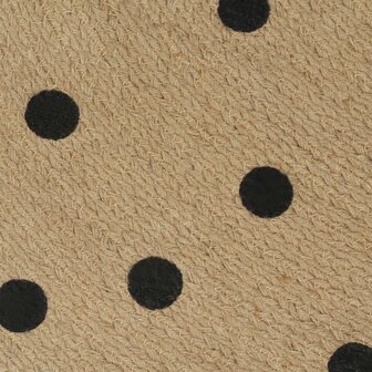 Vloerkleed handgemaakt met print polkadot 120 cm jute 4