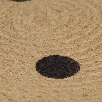 Vloerkleed handgemaakt met print polkadot 120 cm jute 5