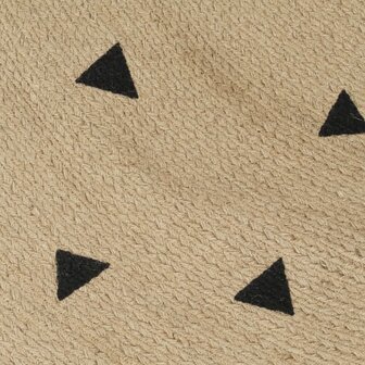 Vloerkleed handgemaakt met driehoek print 150 cm jute 4