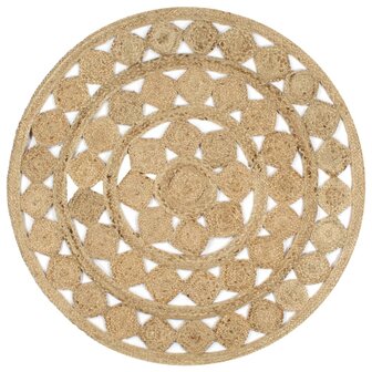 Vloerkleed handgemaakt 120 cm gevlochten jute 1