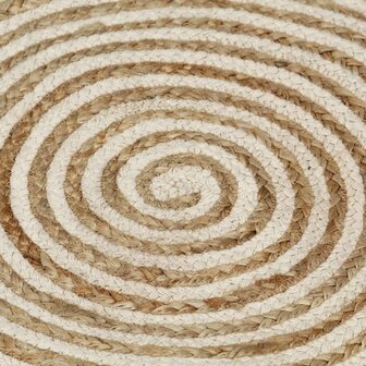 Vloerkleed handgemaakt met spiraal ontwerp 90 cm jute wit 4