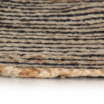 Vloerkleed handgemaakt met spiraal ontwerp 150 cm jute zwart 3