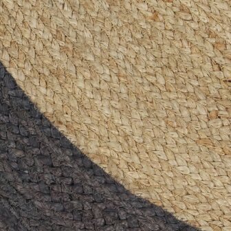 Vloerkleed handgemaakt met donkergrijze rand 240 cm jute 4