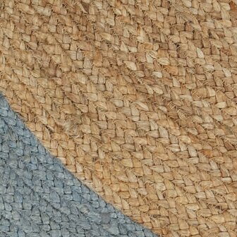 Vloerkleed handgemaakt met olijfgroene rand 180 cm jute 4