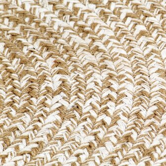 Vloerkleed handgemaakt 210 cm jute wit en bruin 4
