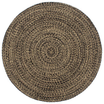 Vloerkleed handgemaakt 240 cm jute zwart en bruin 1