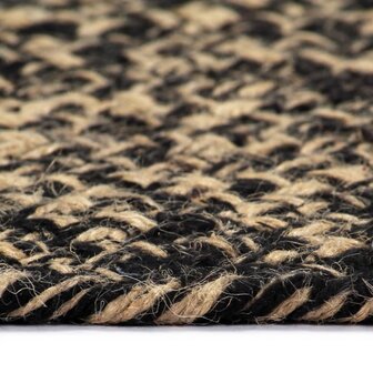 Vloerkleed handgemaakt 240 cm jute zwart en bruin 3
