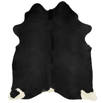 Vloerkleed 150x170 cm echte runderhuid zwart 7