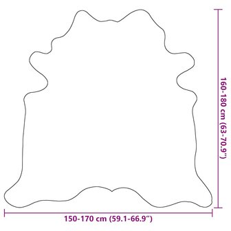 Vloerkleed 150x170 cm echte runderhuid bruin en wit 9