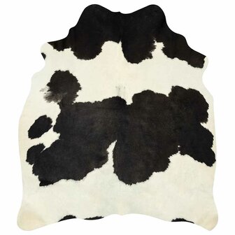 Vloerkleed 180x220 cm echte koeienhuid zwart en wit 7