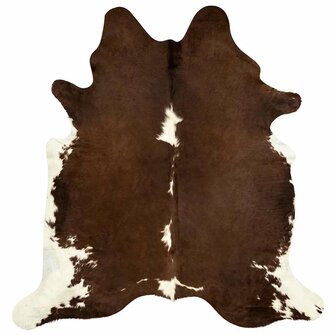Vloerkleed 180x220 cm echte koeienhuid bruin en wit 6