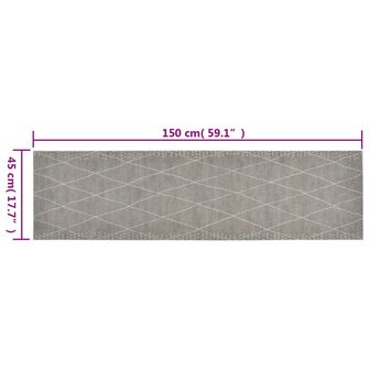 Keukenmat wasbaar geruit 45x150 cm fluweel 5