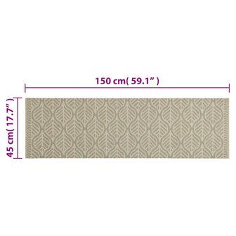 Keukenmat wasbaar bladprint 45x150 cm fluweel 5