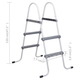 Zwembadladder 84 cm staal grijs 6