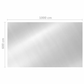 Zwembadhoes rechthoekig 1000x600 cm PE zilverkleurig 5