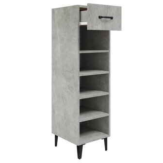 Schoenenkast 30x35x105 cm bewerkt hout betongrijs 3