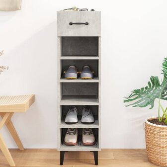 Schoenenkast 30x35x105 cm bewerkt hout betongrijs 8