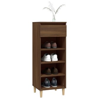 Schoenenkast 40x36x105 cm bewerkt hout bruin eikenkleur 8
