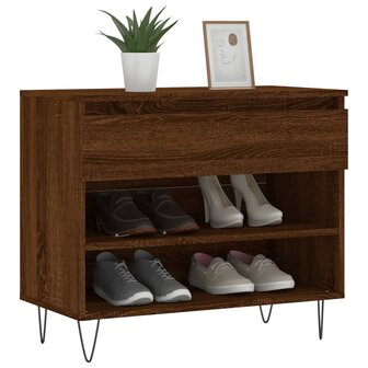 Schoenenkast 70x36x60 cm bewerkt hout bruin eikenkleur 3