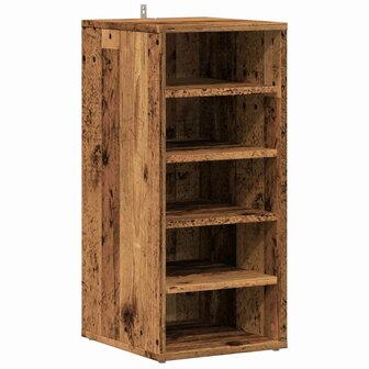 Schoenenkast 32x35x70 cm bewerkt hout oud houtkleurig 2