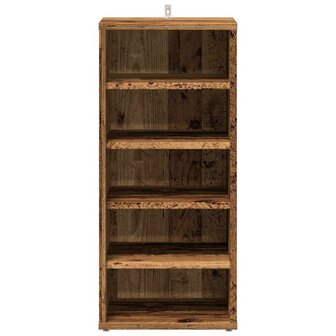 Schoenenkast 32x35x70 cm bewerkt hout oud houtkleurig 4