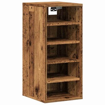 Schoenenkast 32x35x70 cm bewerkt hout oud houtkleurig 7