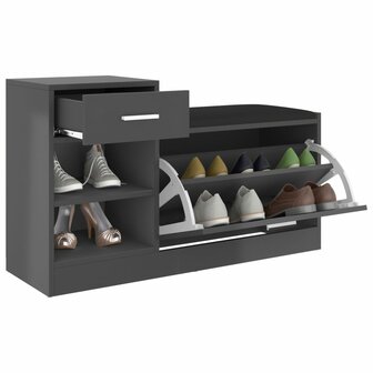 Schoenenbank 94,5x31x57 cm bewerkt hout grijs 5