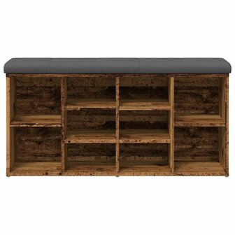 Schoenenbank 102x32x50 cm bewerkt hout oud houtkleurig 4