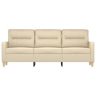 Driezitsbank 180 cm stof cr&egrave;mekleurig 3