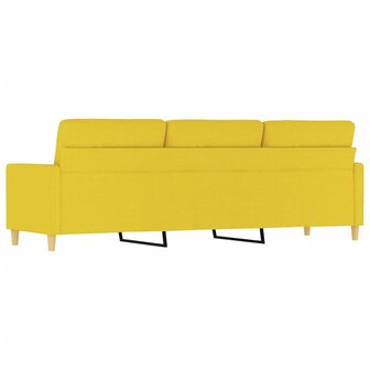 Driezitsbank 180 cm stof lichtgeel 5