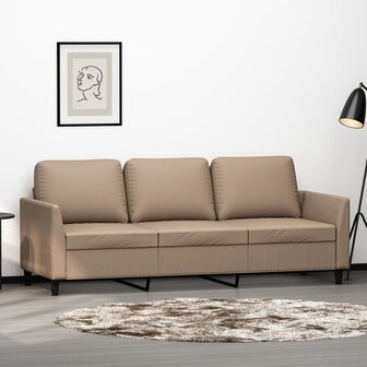 Driezitsbank 180 cm kunstleer cappuccinokleurig 1