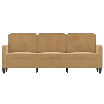 Driezitsbank 180 cm fluweel bruin 3