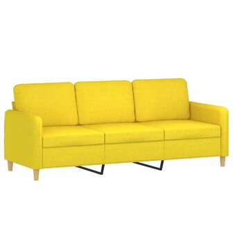 Driezitsbank 180 cm stof lichtgeel 2