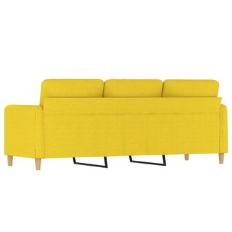 Driezitsbank 180 cm stof lichtgeel 5