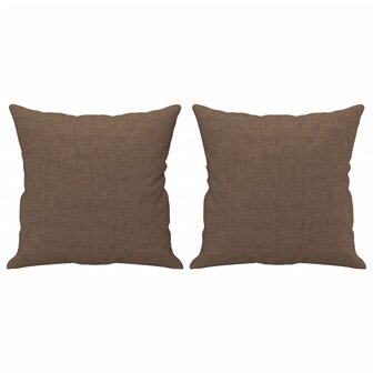 Tweezitsbank met sierkussens 120 cm stof bruin 5