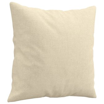 Tweezitsbank met sierkussens 140 cm stof cr&egrave;mekleurig 6