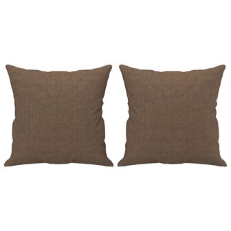 Tweezitsbank met sierkussens 140 cm stof bruin 5