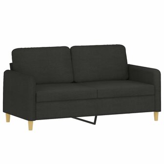 Tweezitsbank met sierkussens 140 cm stof zwart 4