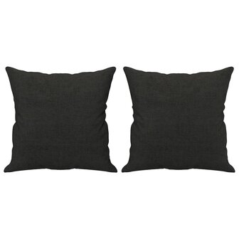 Tweezitsbank met sierkussens 140 cm stof zwart 5