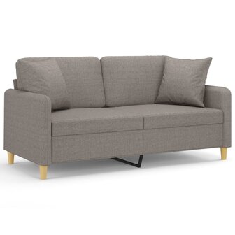 Tweezitsbank met sierkussens 140 cm stof taupe 2