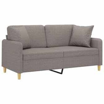 Tweezitsbank met sierkussens 140 cm stof taupe 3