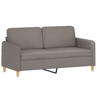 Tweezitsbank met sierkussens 140 cm stof taupe 4