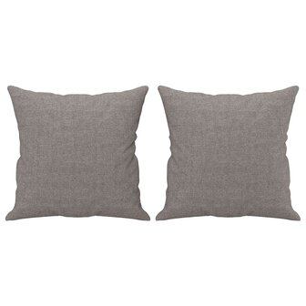 Tweezitsbank met sierkussens 140 cm stof taupe 5