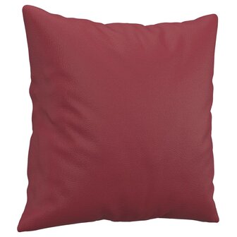Tweezitsbank met sierkussens 120 cm kunstleer wijnrood 6