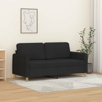 Tweezitsbank 140 cm stof zwart 1