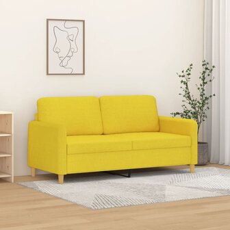 Tweezitsbank 140 cm stof lichtgeel 1