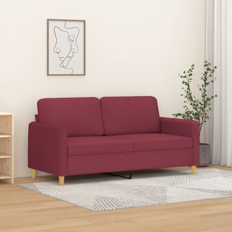 Tweezitsbank 140 cm stof wijnrood 1