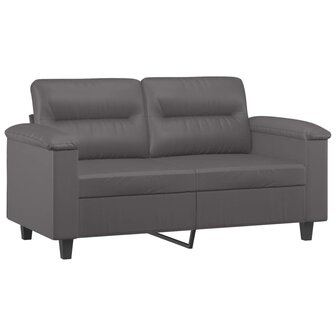 Tweezitsbank 120 cm kunstleer grijs 2