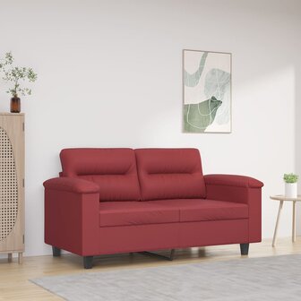 Tweezitsbank 120 cm kunstleer wijnrood 1